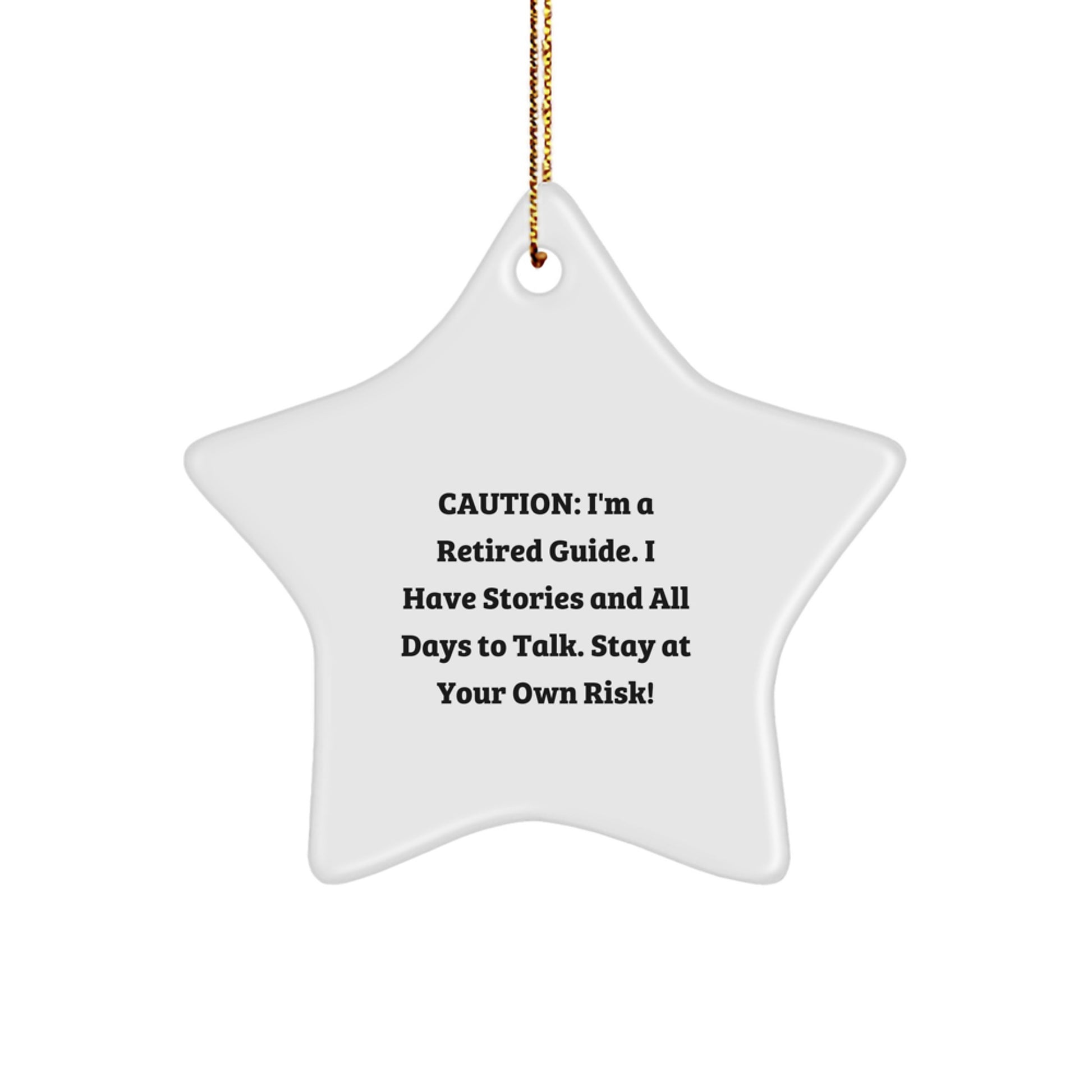 Funny Guide Gifts from Men to Women, Star Ornament with Caution Quote, Christmas Unique Ideas - Image 1