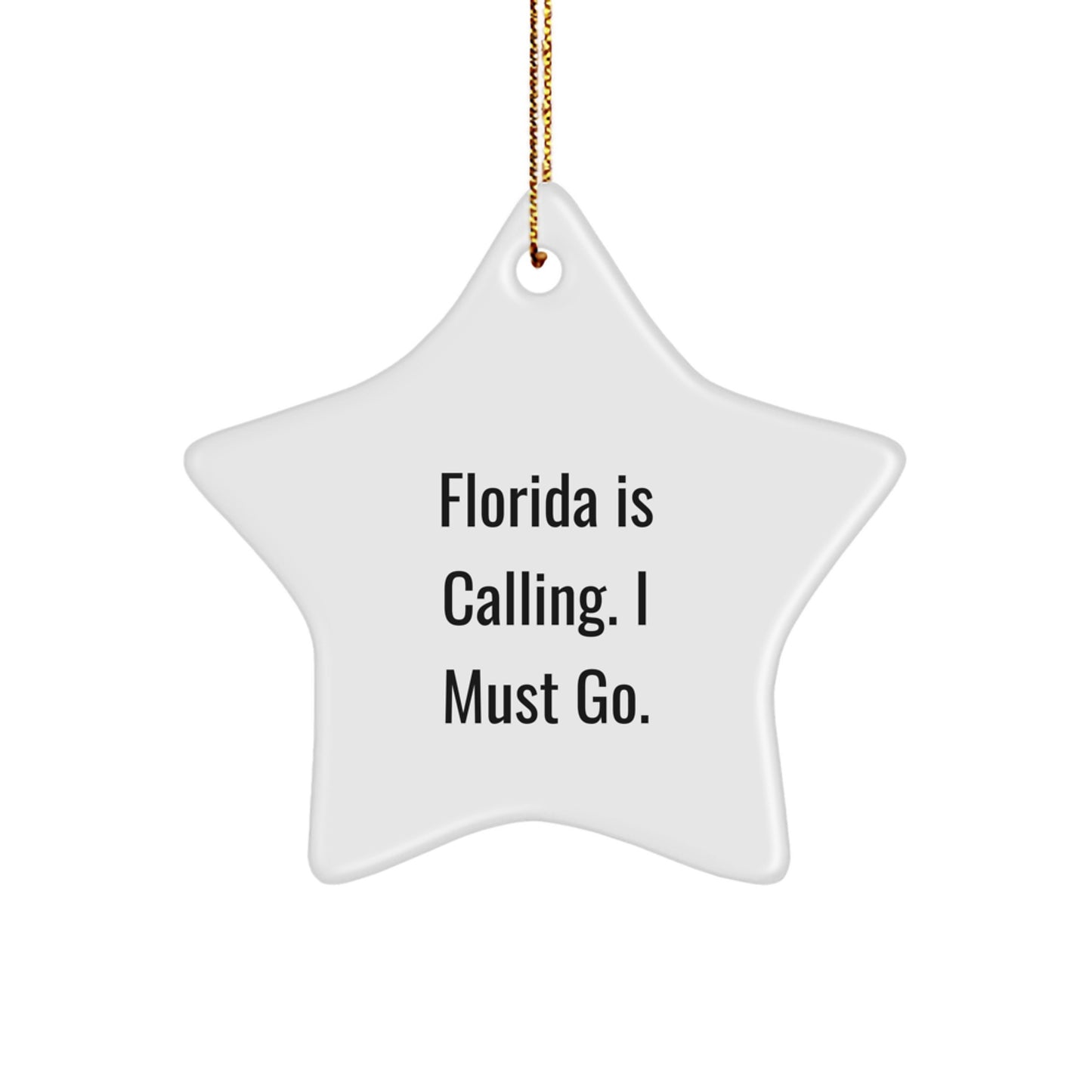 Florida Star Ornament Gifts from Friends and Family for Florida Men Women Christmas Unique Decorations - 'Florida Is Calling, I Must Go!' - Image 1
