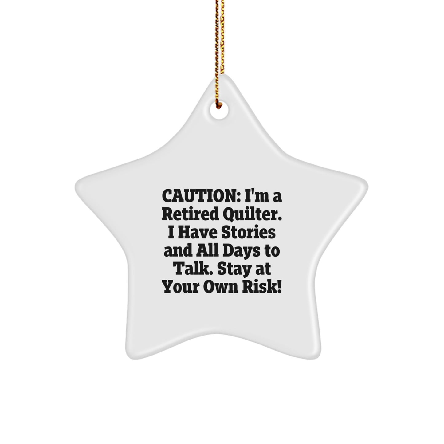 Funny Quilter Gifts from Friends and Family for Quilter, Christmas Unique Star Ornament, Quilter Star Decoration, Quilter Gift Ideas - Image 1