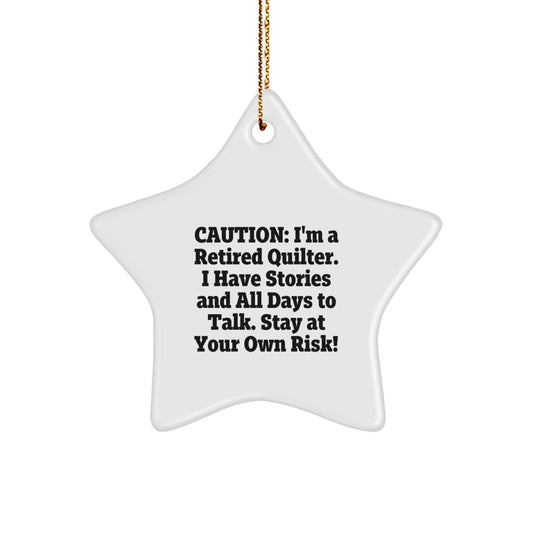Funny Quilter Gifts from Friends and Family for Quilter, Christmas Unique Star Ornament, Quilter Star Decoration, Quilter Gift Ideas - Image 1