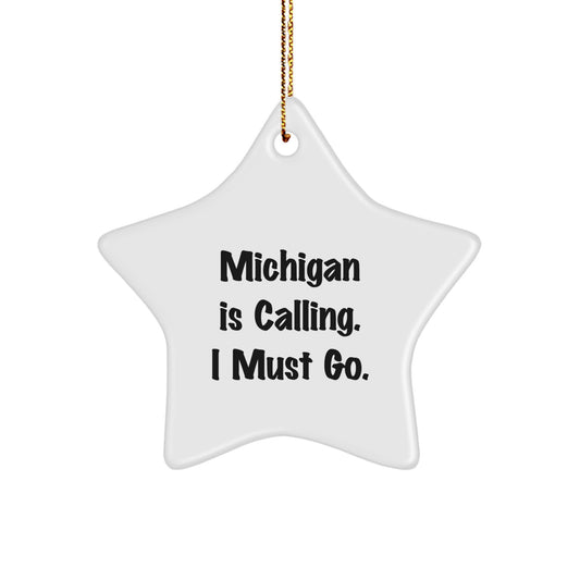 Michigan Star Ornament Gifts from 'Michigan Is Calling. I Must Go.' - Unique Michigan Christmas Decorations for Friends and Family - Image 1