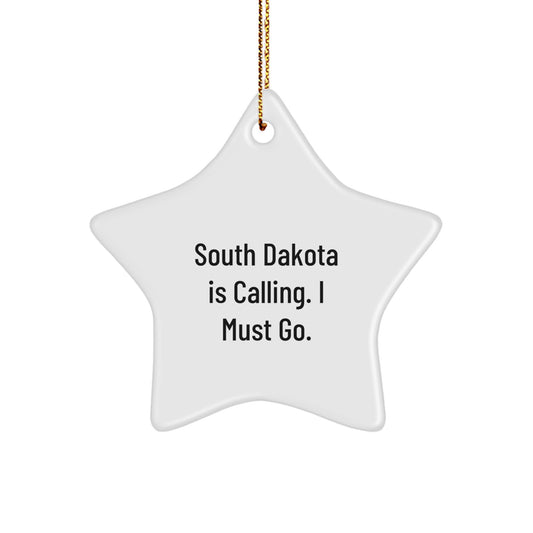 South Dakota Star Ornament Gifts from Friends and Family - Inspirational Quote Star Shape White Color Christmas Unique Gifts - Image 1