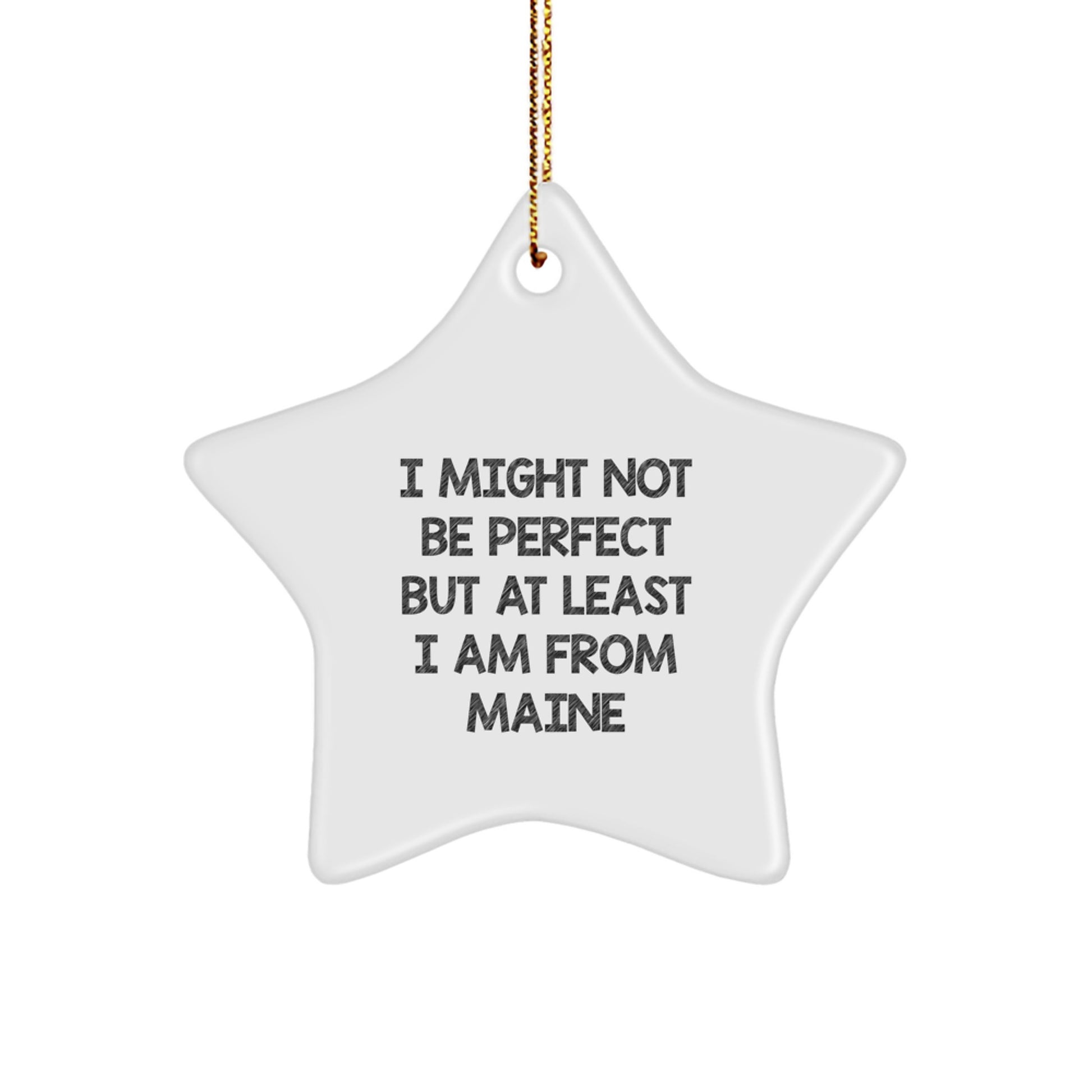 Maine Lover Gifts from Family and Friends - 'I Might Not Be Perfect' Funny Star Ornament for Christmas Unique Gifts - Image 1
