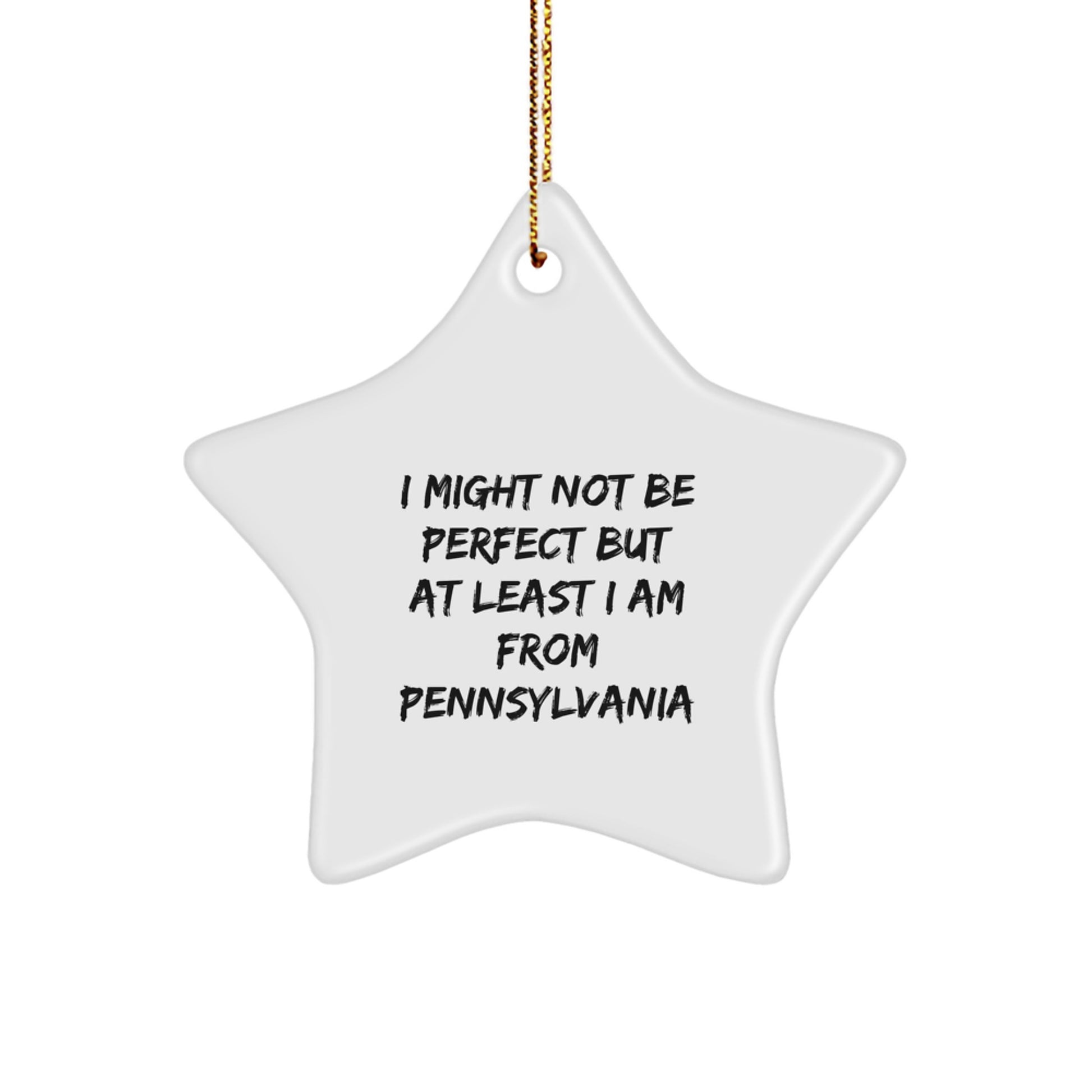 Pennsylvania Proud Star Ornament, Funny Quote, Gifts from Friends and Family, Christmas Unique Presents - Image 1