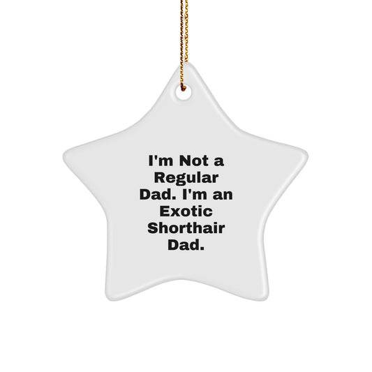 Exotic Shorthair Cat Dad Funny Gift Star Ornament, Gifts for Men from Friends at Christmas - Image 1