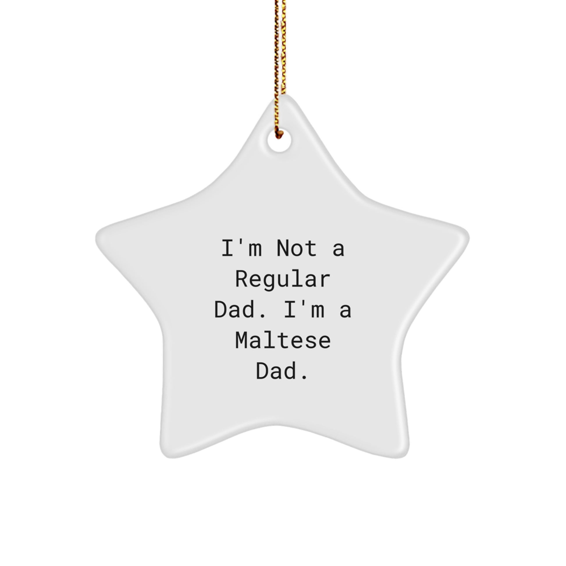 Maltese Dad Star Ornament, Funny Quote Gifts from Family to Maltese Dog Lovers, Christmas Unique Presents for Friends - Image 1