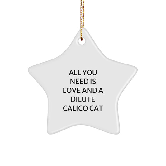 Funny Dilute Calico Cat Star Ornament Gifts from Family for Dilute Calico Cat Lover Christmas Unique Gifts - Image 1
