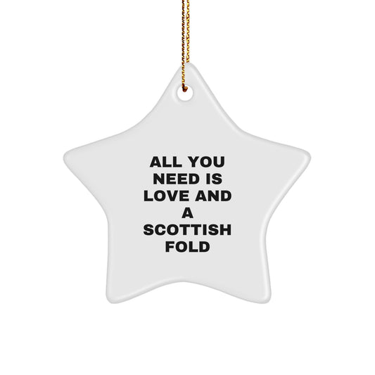 Scottish Fold Cat Star Ornament Gifts from Men or Women for Christmas Unique - Image 1