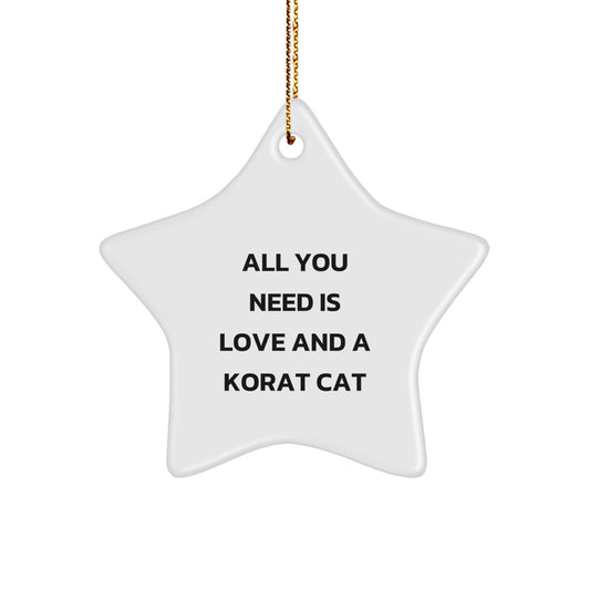 Unique Korat Cat Gifts for Men Women Friends Family, Star Ornament Christmas Decorations from Men Women Friends Family, Funny Korat Cat Star Ornament Home Decor Gift - Image 1