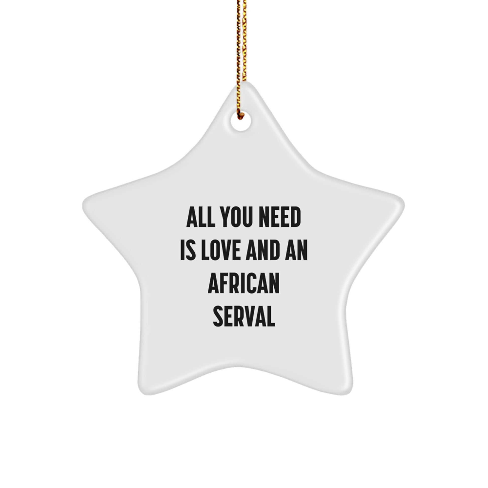 African Serval Cat Star Ornament, Funny Quote Gifts from Friends to Family for Christmas - Image 1
