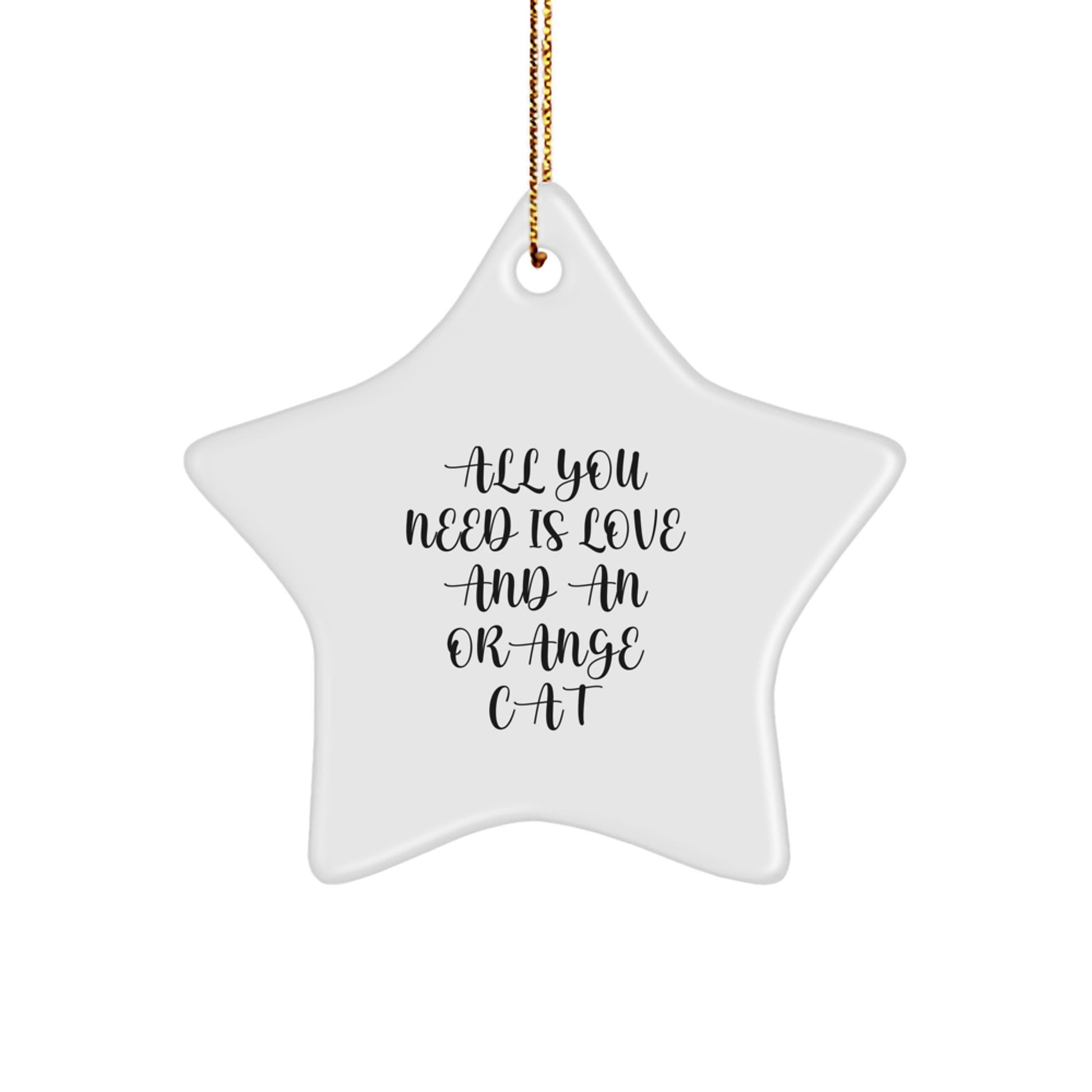 Orange Cat Star Ornament, Funny Gifts for Orange Cat Lover, Christmas Decorations from Friends, Gifts from Family - Image 1