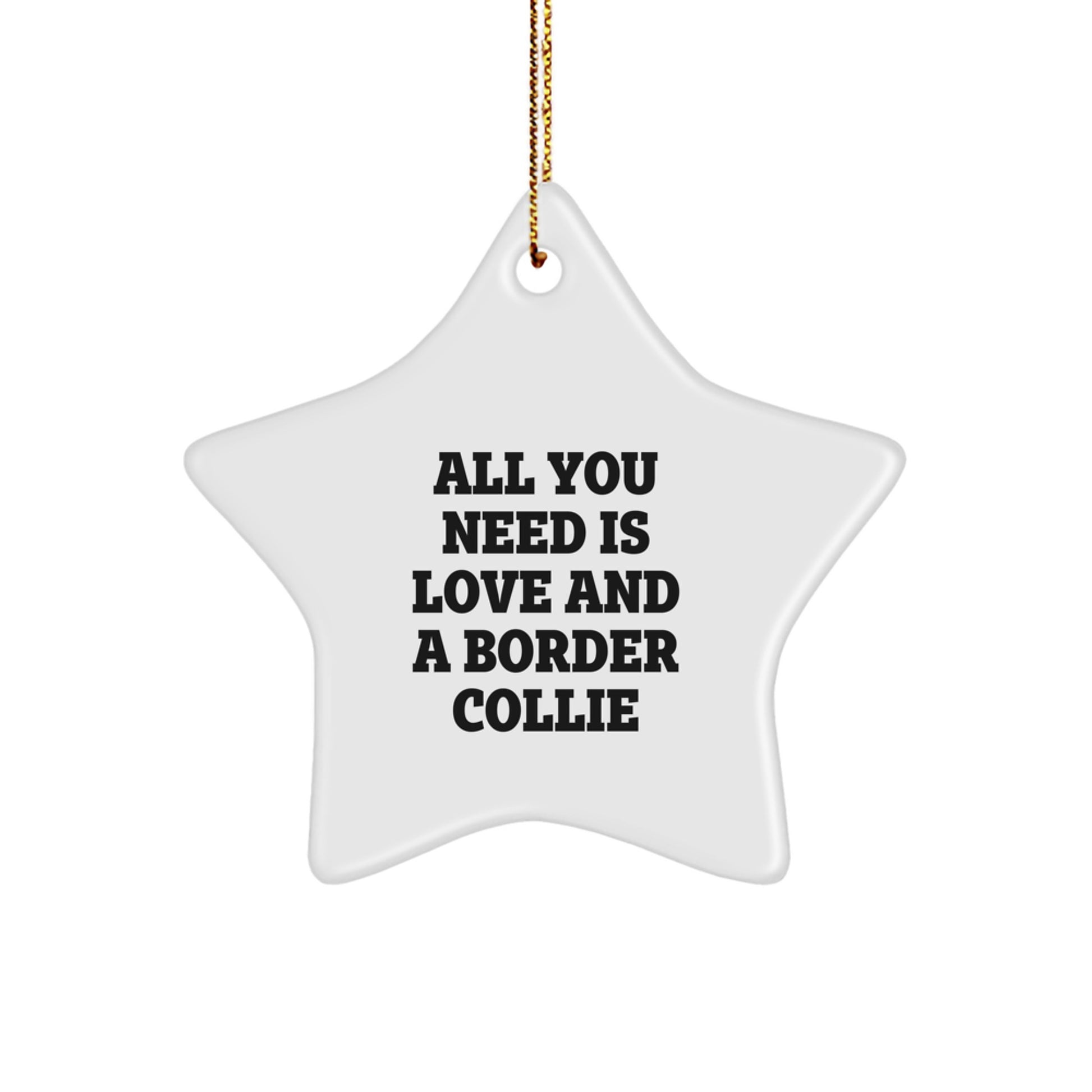 Border Collie Dog Lovers Gifts from Friends to Family - All You Need Is Love And A Border Collie Star Ornament for Christmas - Image 1