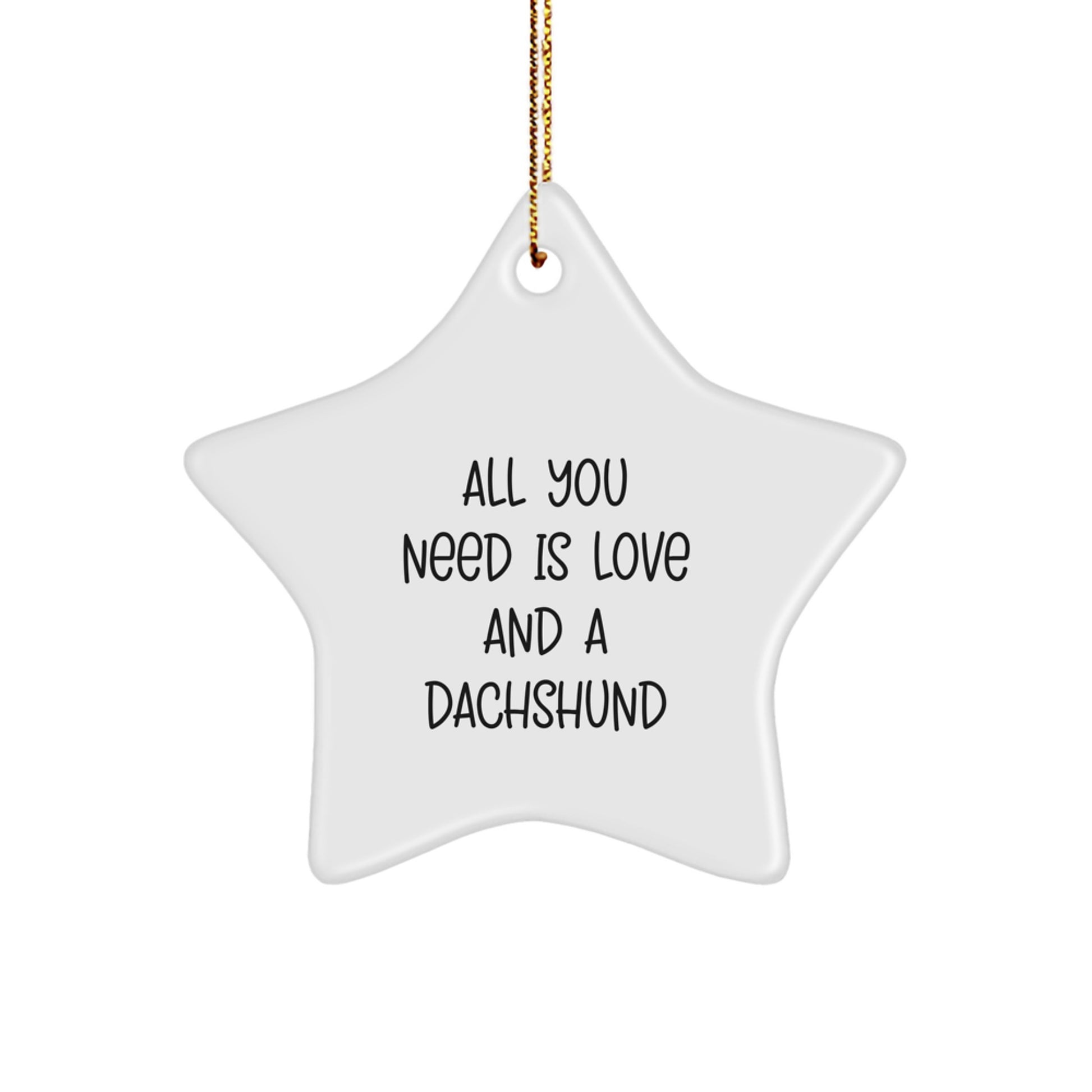 Dachshund Dog Christmas Unique Gifts for Friends from Men, Funny Star Ornament, All You Need Is Love And A Dachshund - Image 1