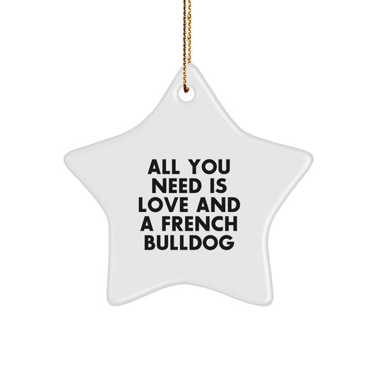French Bulldog Star Ornament Gifts from Men to Family, Christmas Unique Presents for French Bulldog Lovers, Funny Quote Decor - Image 1