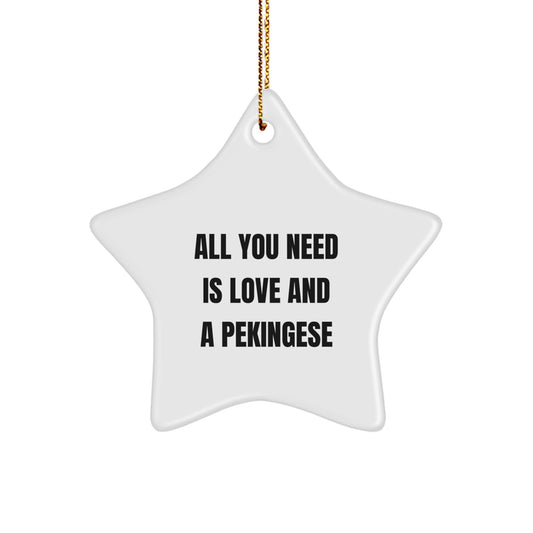 Funny Pekingese Dog Star Ornament Gifts from Friends for Christmas Love - Image 1