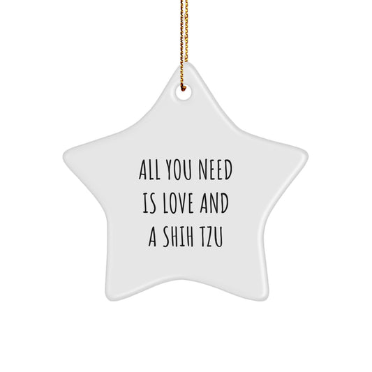 Funny Shih Tzu Dog Star Ornament Gifts from Men to Women Friends Family for Christmas Unique - Image 1