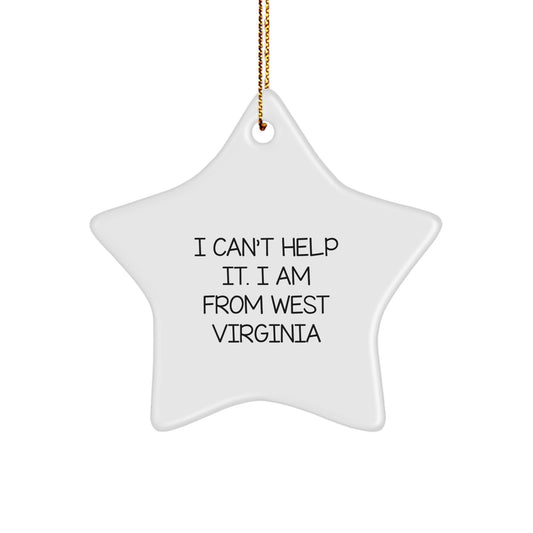 West Virginia Star Ornament, Funny Quote Gifts from, Gifts for West Virginia Men, Encouraging West Virginia Christmas Unique Gifts - Image 1