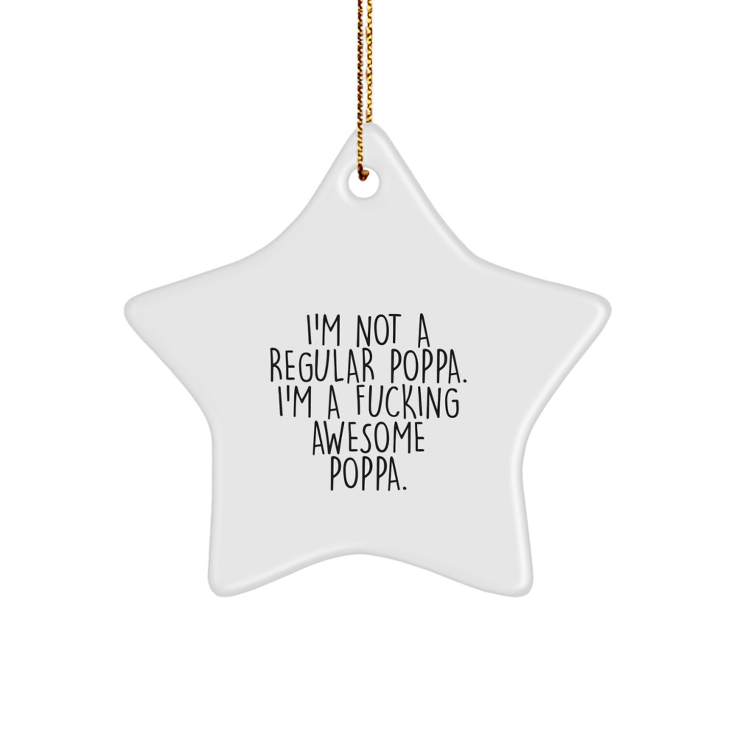 Funny Poppa Star Ornament Gifts from Family, Christmas Unique Gifts for Awesome Poppa Men - Image 1