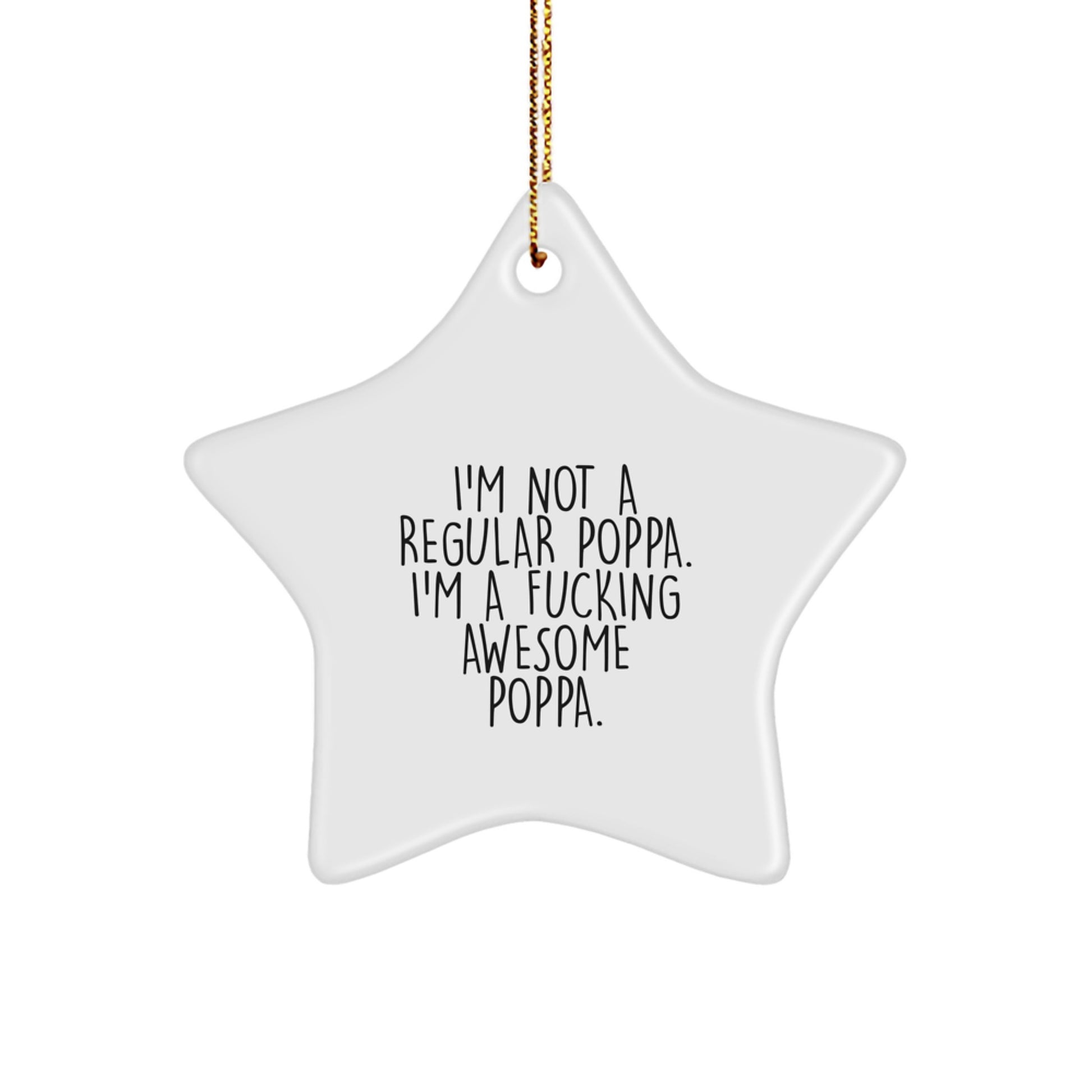 Funny Poppa Star Ornament Gifts from Family, Christmas Unique Gifts for Awesome Poppa Men - Image 1