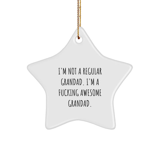 Funny Grandad Gifts - Awesome Grandad Star Ornament for Christmas Unique Presents, Gifts from Men to Grandad - Image 1