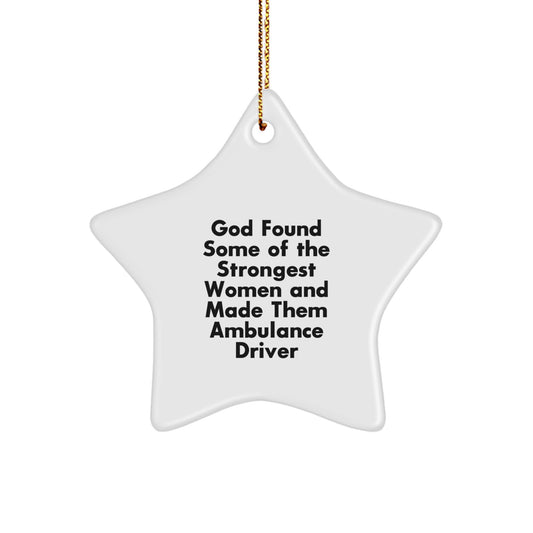 Funny Ambulance Driver Gifts from Women - Star Ornament for Ambulance Driver Men - Inspirational Ambulance Driver Christmas Unique Gifts - Image 1