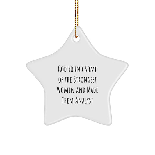 Funny Analyst Gifts from Men to Women Coworkers Family - Christmas Unique Star Ornament for Analyst Women Men Friends - Image 1