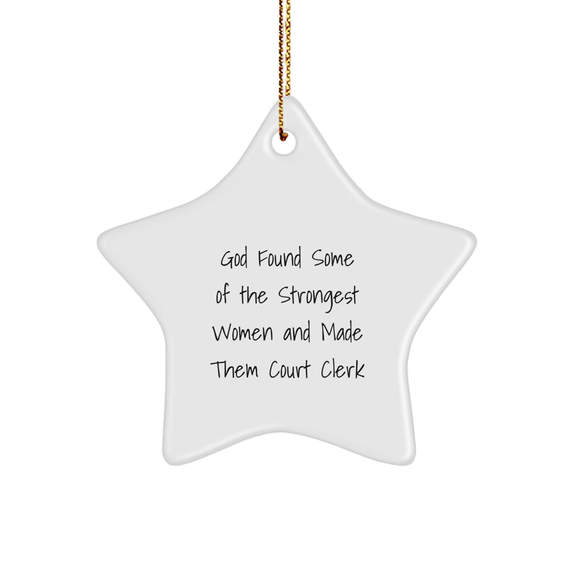 Funny Court Clerk Star Ornament for Christmas Unique Gifts from Family to Court Clerk, Funny Court Clerk Office Decor, Court Clerk Star Ornament as Christmas Unique Gifts for Court Clerk - Image 1
