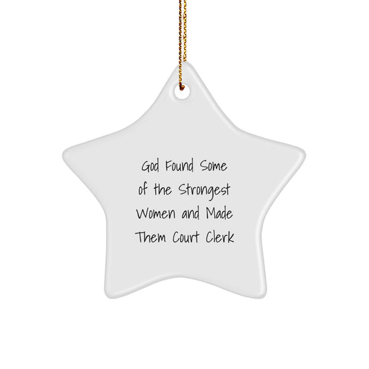 Funny Court Clerk Star Ornament for Christmas Unique Gifts from Family to Court Clerk, Funny Court Clerk Office Decor, Court Clerk Star Ornament as Christmas Unique Gifts for Court Clerk - Image 1