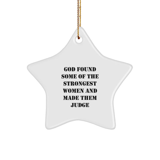Funny Judge Star Ornament Gifts from Women for Judge - Star Shaped Christmas Unique Gifts - Image 1