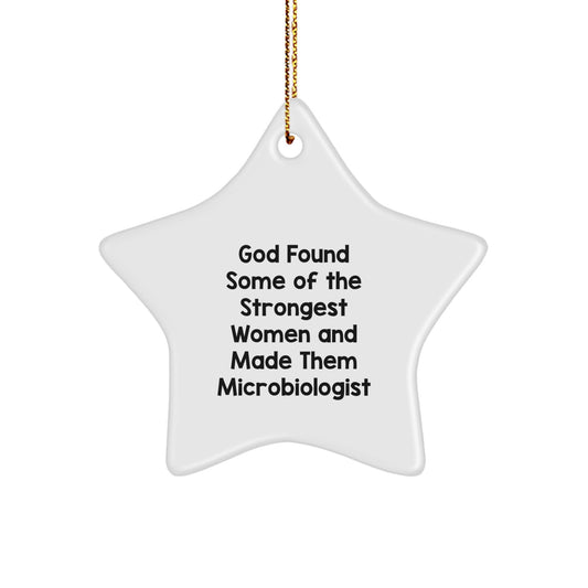 Funny Microbiologist Gifts from Family, Unique Star Ornament for Microbiologist Women, Inspirational Christmas Decor - Image 1