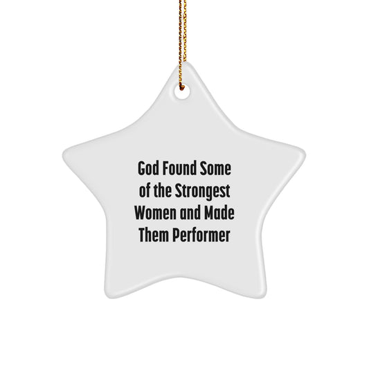 Funny Inspirational Gifts for Performers from Friends at Christmas Time - Star Ornament, White, 3.25 - Image 1