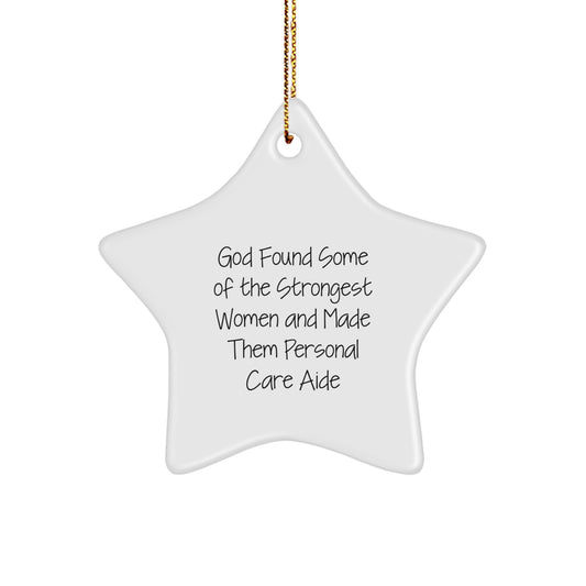Funny Personal Care Aide Gifts for Women, Star Ornament for Christmas from Family, Inspirational Women's Caregiver Present - Image 1