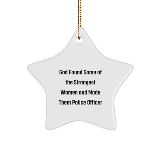 Funny Police Officer Gifts from Men to Family, Star Ornament Christmas Unique Ideas for Police Officer Women - Image 1
