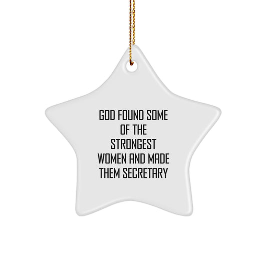 Funny Secretary Star Ornament Gifts from Men to Women Coworkers, God Made Them Secretary Christmas Unique Gifts for Secretary Office Decor - Image 1