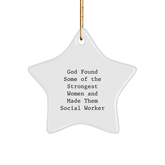 Funny Inspirational Social Worker Gifts from Women for Men Friends Family Star Ornament - Image 1