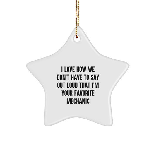 Funny Mechanic Star Ornament Gifts from Family for Favorite Mechanic, Christmas Unique Gifts for Men, Women, Friends, Coworkers, Family - Image 1
