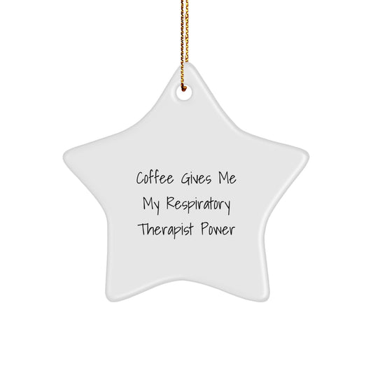 Funny Respiratory Therapist Gifts from Friends - Coffee Power Star Ornament for Christmas Unique Gifts - Image 1