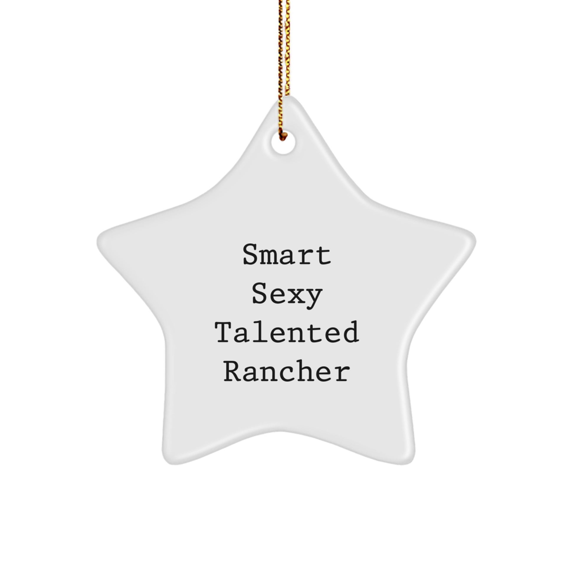 Funny Rancher Gifts from Men to Smart Sexy Talented Ranchers for Christmas Unique Star Ornament - Image 1