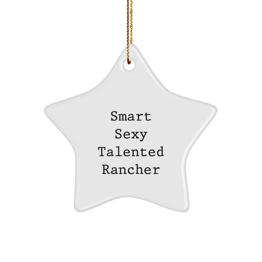 Funny Rancher Gifts from Men to Smart Sexy Talented Ranchers for Christmas Unique Star Ornament - Image 1