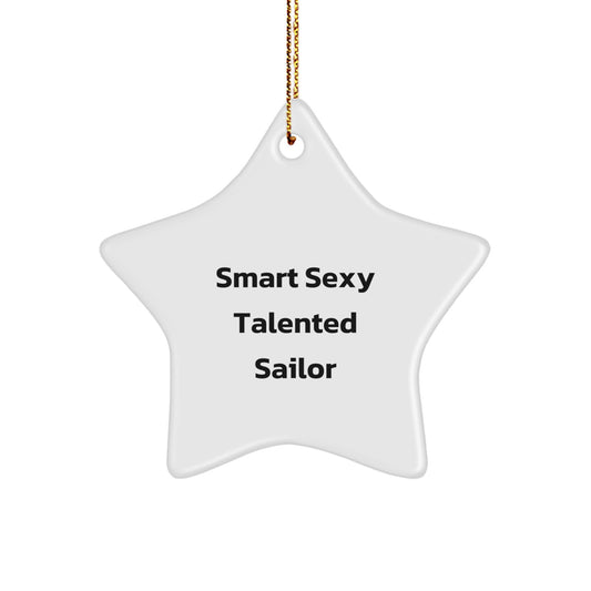 Funny Sailor Gifts from Friends for Men Star Ornament, Christmas Unique Star Shaped Decorations - Image 1